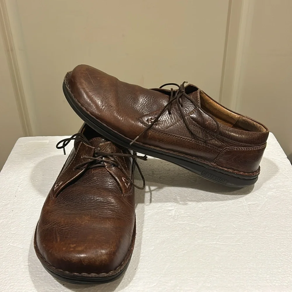 Birkenstock Footprints Men's Brown Leather Lace Up Oxford Shoes Size 10 (43)